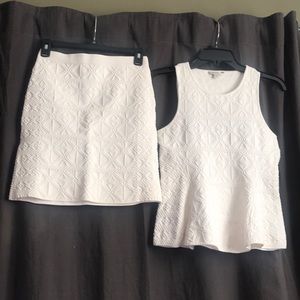 GUESS white knit top and skirt
